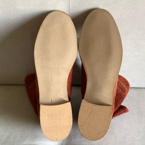 Sundance Perforated Suede Booties Rust size 41 - Picture 7 of 11